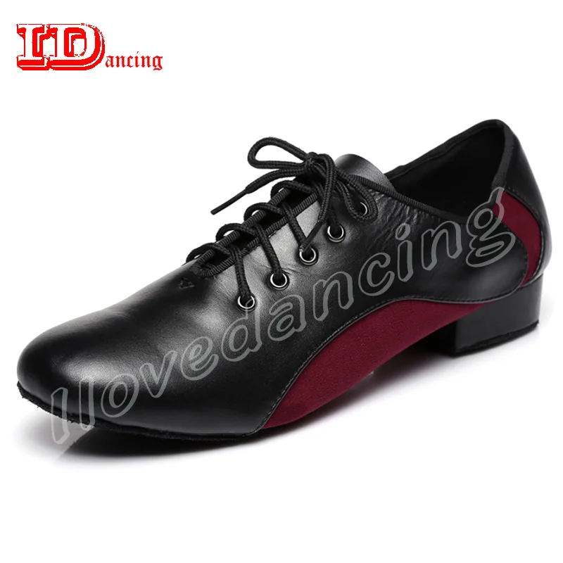 Ballroom Men Shoes Mens Ballroom Dance Shoes genuine leather+PU Latin Dancing Shoes For Men Tango Waltz Male Shoes JuseDanc