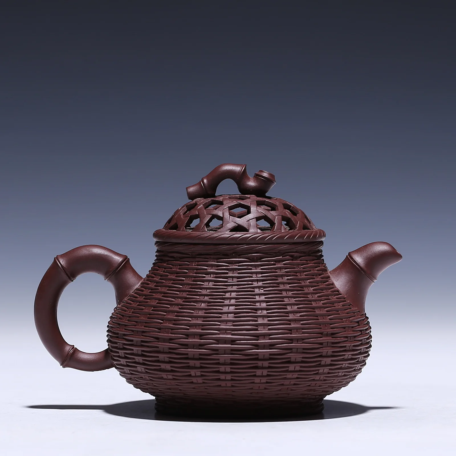 H2221 bamboo pot 300cc genuine Yixing teapot genuine handmade purple clay ore wholesale and retail!