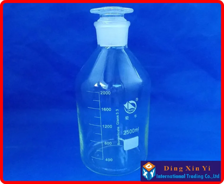 

2500ml Glass reagent bottle with ground-in glass stopper,2500ml Narrow mouth reagent bottle,Transparent glass bottle