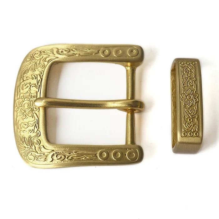 2 parts/set solid brass carve pattern beautiful metal women men DIY leather craft belt buckle set Cosplay For 3.8-3.9cm Wide bel