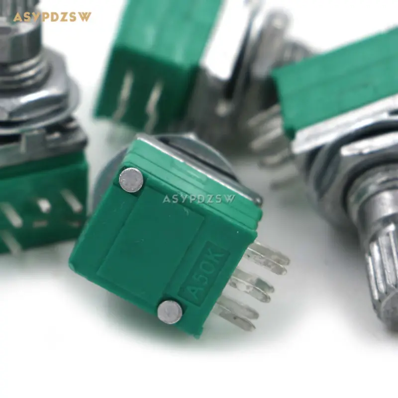 

5PCS Taiwan original 09 type Dual 50K A type Gear shaft Volume potentiometer