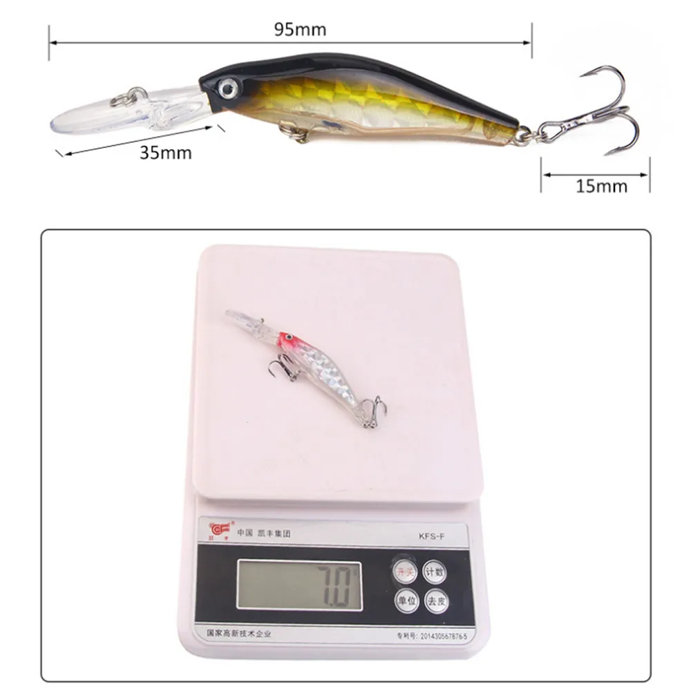 1 pz 9.5cm 7g esche da pesca Laser qualità professionale pesciolino Wobblers Crankbait artificiale fare plastica pesce Peche Swimbait