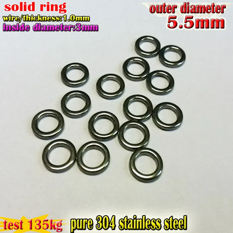 fishing solid rings with fishlures size;1.0mm*3.5mm*5.5mm quantity 200pcs/lot Factory direct production