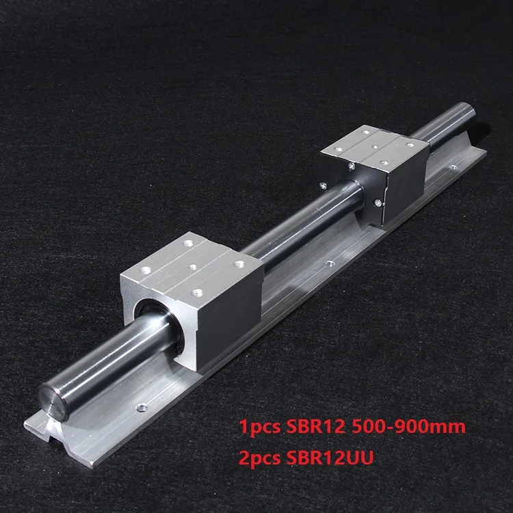 

1pcs SBR12 L-500mm/600mm/700mm/800mm/900mm support rail linear guide + 2pcs SBR12UU linear bearing blocks for CNC router parts