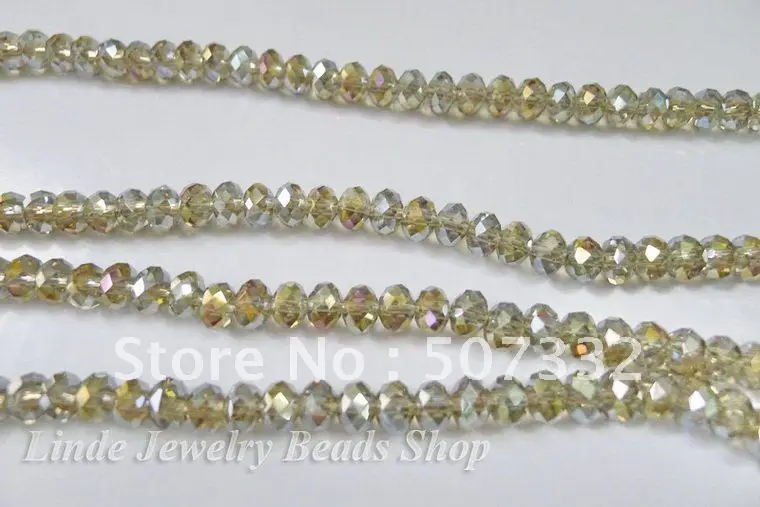 

Free Shipping!! 6mm AAA Top Quality Crystal Stain/Gray AB colour Crystal 5040 Rondelle Beads 600pcs/lot B06440AB