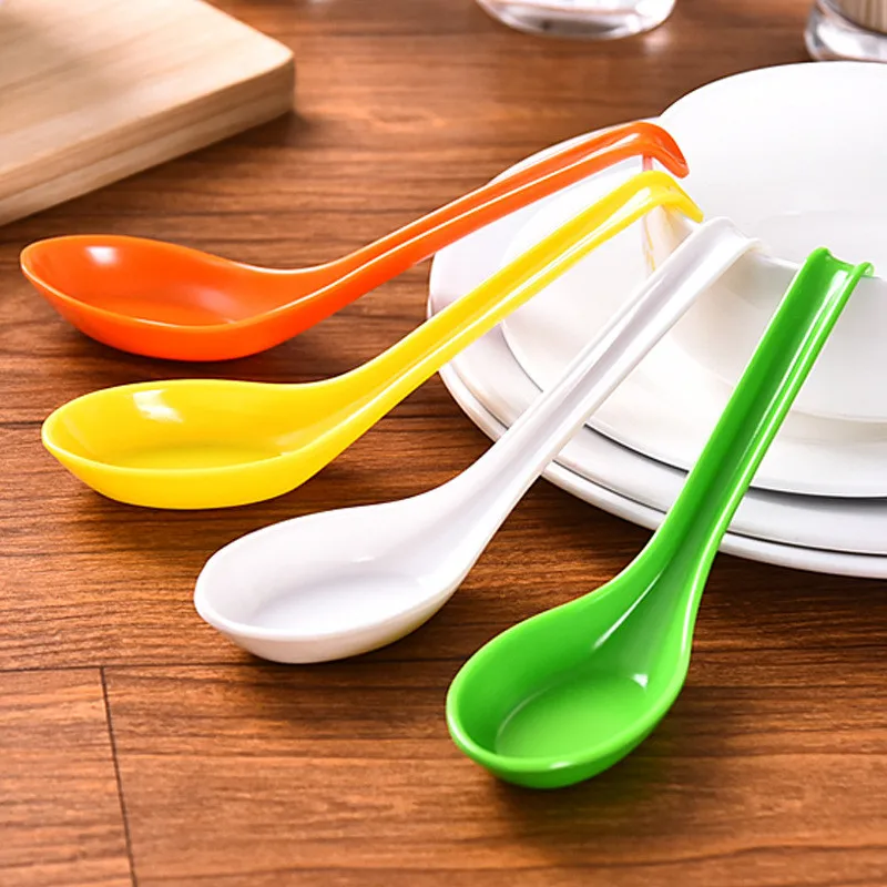 300pcs/lot Colorful hook spoon melamine spoon Bowl Soup Honey Porridge Spoon tableware LX0449