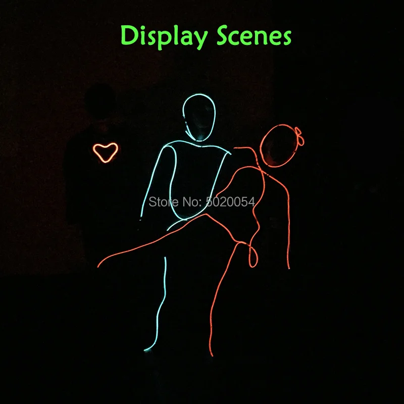 12 Design Flexible EL Wire Glowing Costume Dance DJ Neon Led Luminous Clothing Light Up Costume For Stage Show