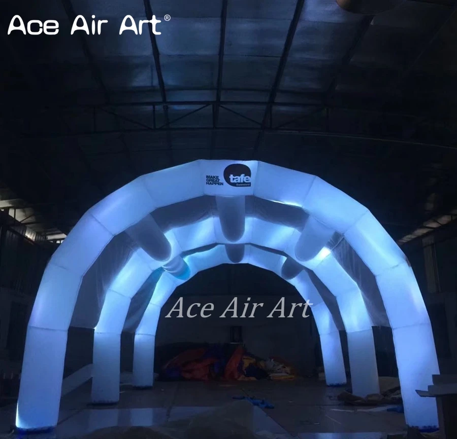 Giant Portable White led Lighting Inflatable Tunnel Party Through Tunnel Marquee Arch Channel Tent