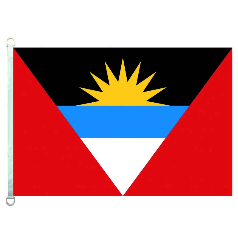 Autigua and Barbuda national flag,90*150CM size, 120g/m2 knitted polyester fabric,with two D ring