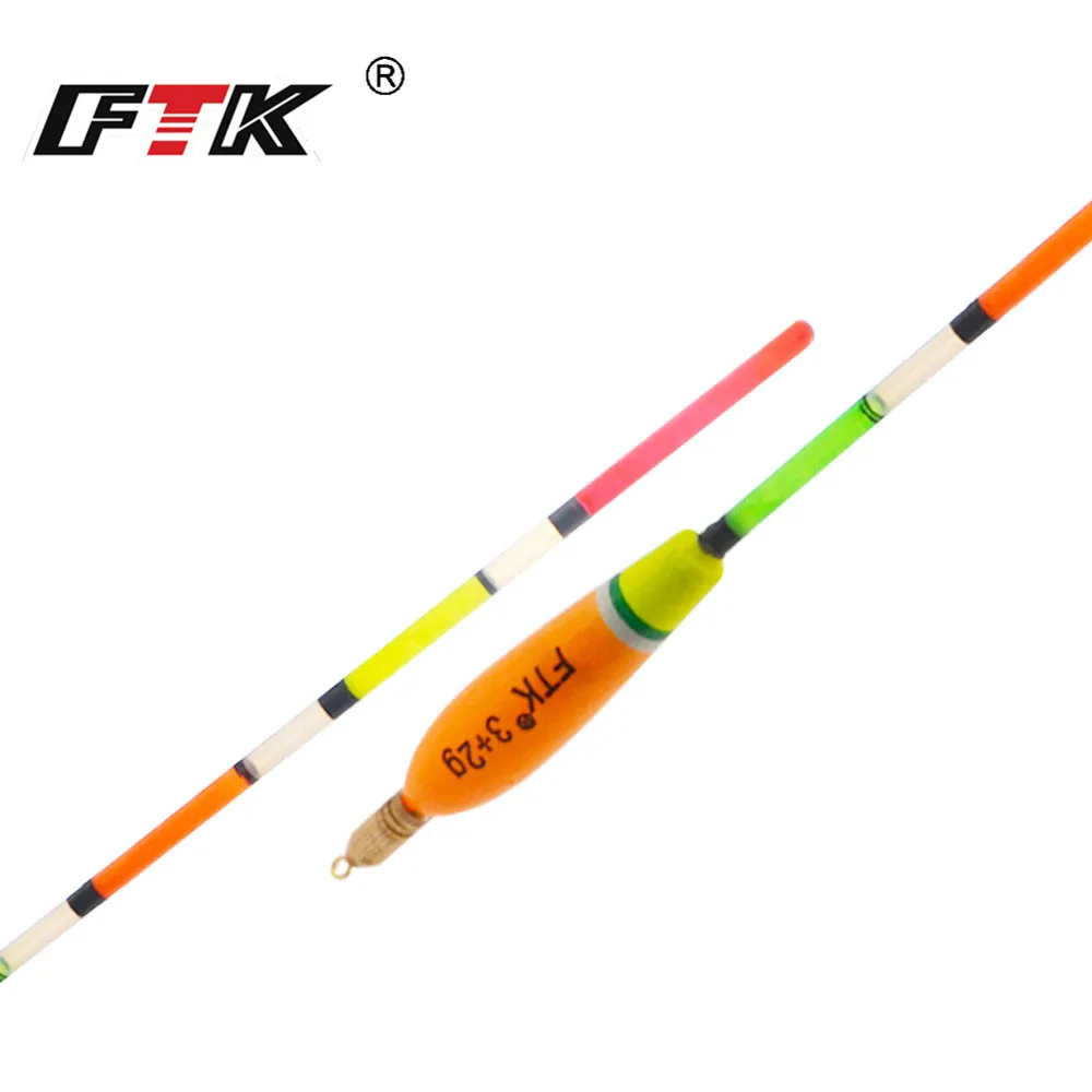 FTK 5pcs/lot Floatage 3+2g 4+2g 5+2g 6+2g Mixed Color Barguzinsky Fir Float Vertical Pesca For Carp Fishing Float Fishing Tackle