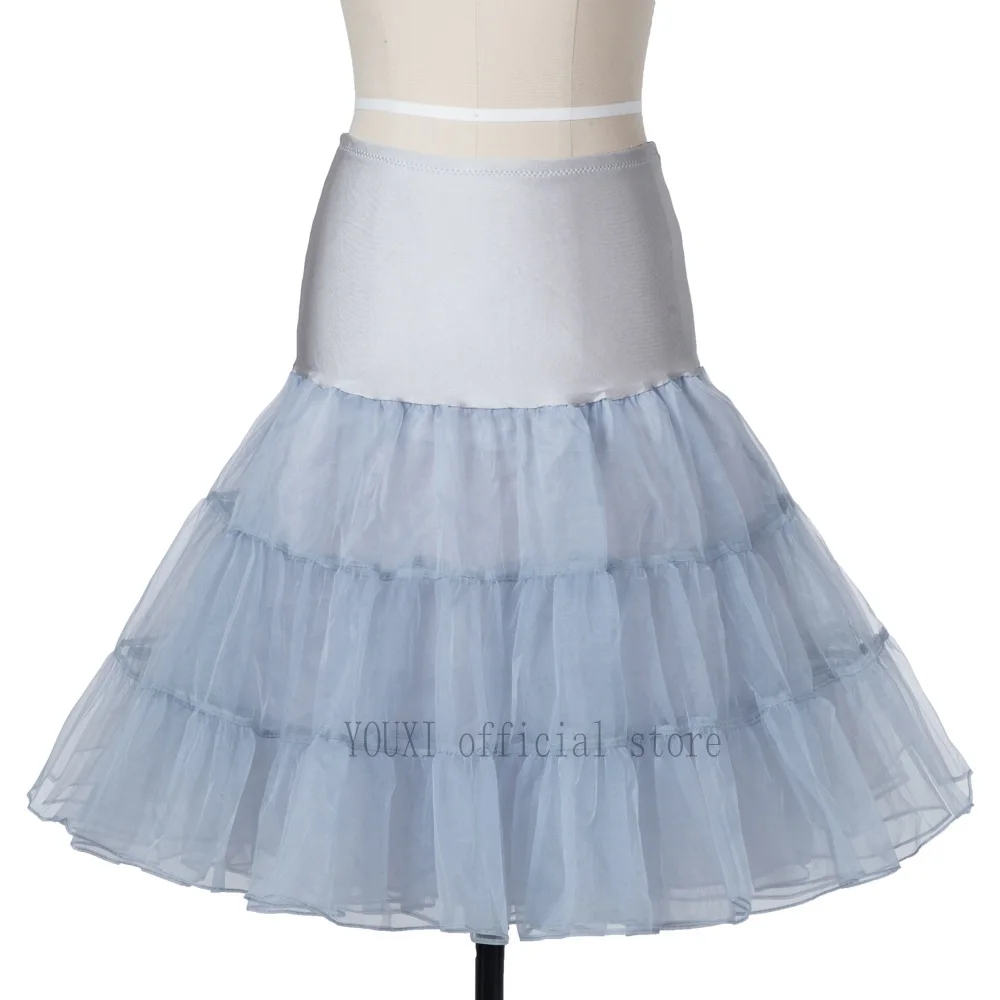 Neuer kurzer Petticoat Vintage 3-lagiger Puffy Organza Petticoat Retro Krinoline Unterrock Rockabilly Cosplay Swing Tutu Rock – Detail 6