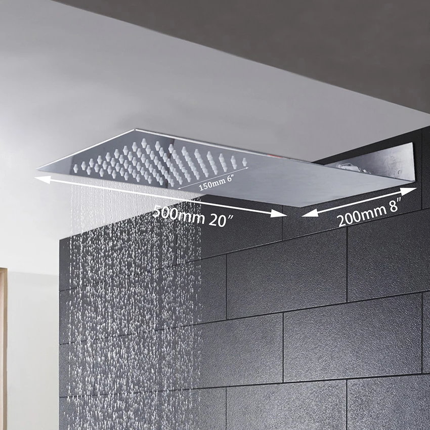 YANKSMART Chrome Super Thin Perfect Luxury Hot Sale Rainfall Shower Head Wall Ceiling Mounted Top Over-head Shower Sprayer