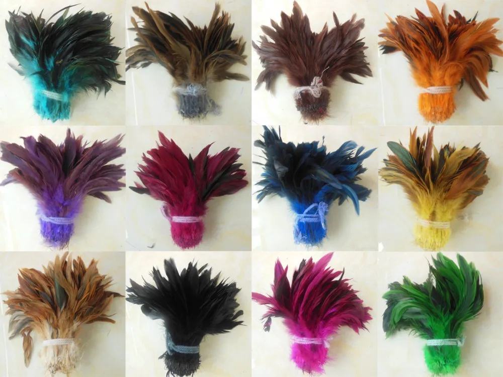 Plumas para manualidades!200pcs/lot 5-6''Natural Dyed Colour Rooster Feathers,Loose Rooster Feathers for Crafts,plume decoration