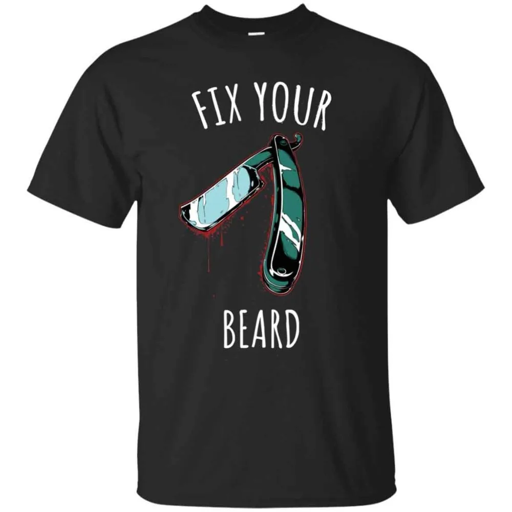 Fix Your Beard Razor Graphic T-Shirt Funny Men Unisex Sarcastic Newest 2018 Men T-Shirt Fashion Men Clothing Brand T shirt