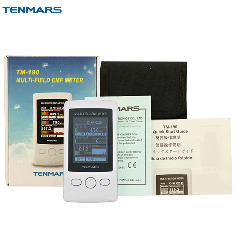 TENMARS TM-190 Gauss 3-axis Magnetic Electric RF Field Strength Digital Electromagnetic Radiation Detector EMF Meter