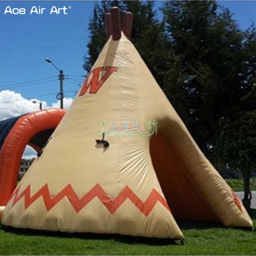 4m H Inflatable Blowing Tipi Houses Dome Tent for Children's Games Tipi Shacks Popular House Wigwam