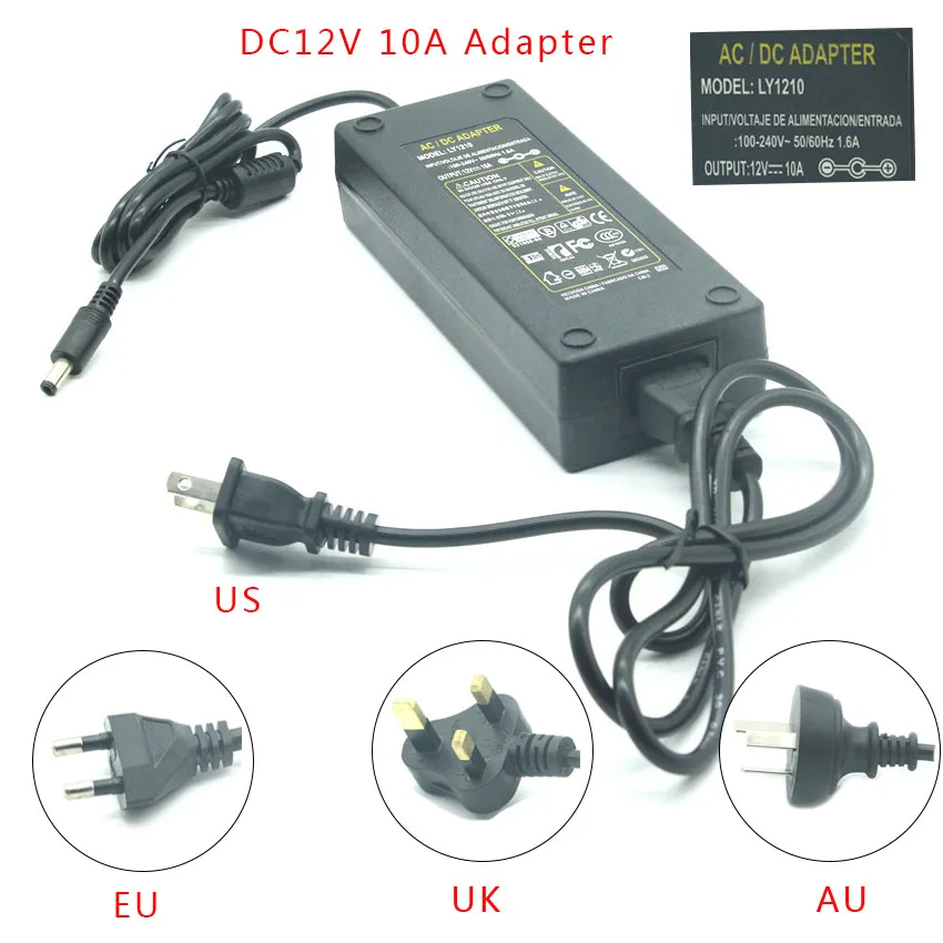 DC12V 5A 6A 10A led power supply  AC to DC LED adapter transformer 100-240v power supply 12v Driver EU/US/UK/AU for strip light