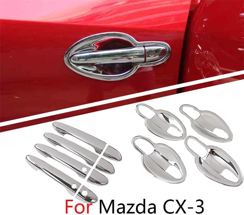 For Mazda CX-3 CX3 2015 2016 2017 2018 Car Door Bowl Handle Cover Trim ABS Chromium Styling Decoration Car Styling Accessories