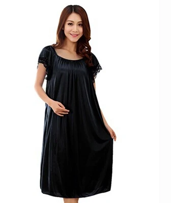 Summer sexy long silk nightgowns nightdress for women plus size ladies lingerie maternity sleepwear pregnant nightwear robes