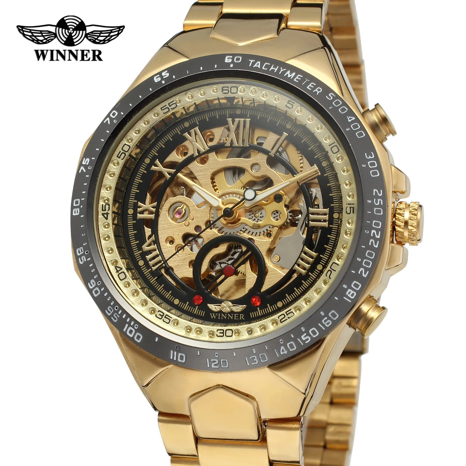 2019 Winner Top Brand Number Army Military Sport Design Bezel Luxury Golden Man Watch Montre Homme Clock Men Automatic Skeleton