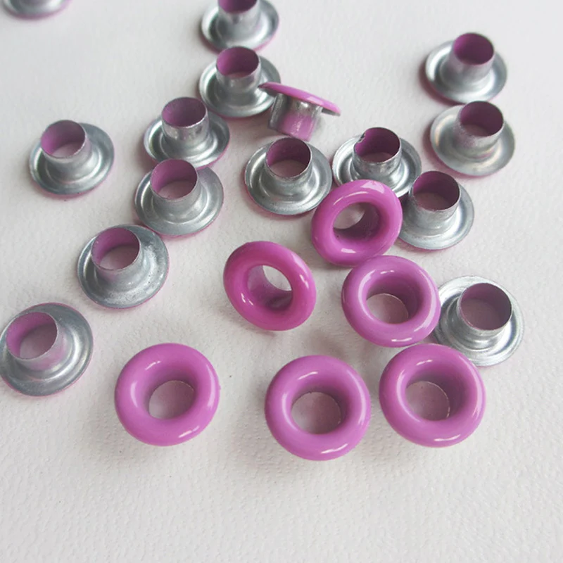 100Pcs Mix Color Spray Gas Eyelets Rivets Corn DIY Materials Color Buttonholes Multicolor Buckle Shoelaces Eye Metal Hole 4-6mm