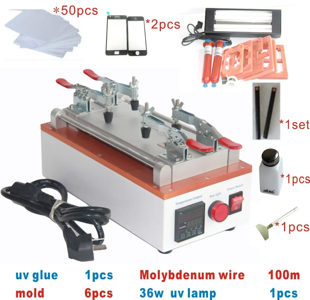 

Touch screen separator send 6 mold Samsung9000 9300 9500 iphone4/4s/5LCD molybdenum wire separating machine UVlamp free shipping