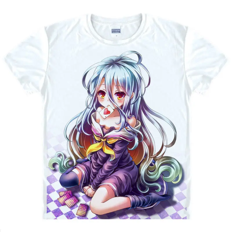 No Game No Life T-Shirt Sora Shirt couple T-shirts Anime characters Kawaii/Cute Quick Drying Casual T-Shirts Janpanese Anime A