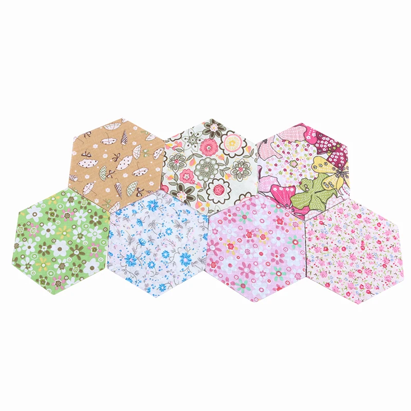 Nanchuang 30Pcs/Lot Random Chic Cotton Fabric With Hexagon Shape/Low Density&Thin Cloth For Quilting&Sewing Material/Mix Designs