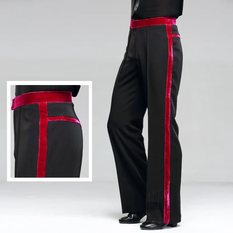 Men Sideband Straight Ballroom Dance Pants Men Jazz Pants Male Latin Dance Wear Men Dancing Clothes Dance Pracitce Trousers