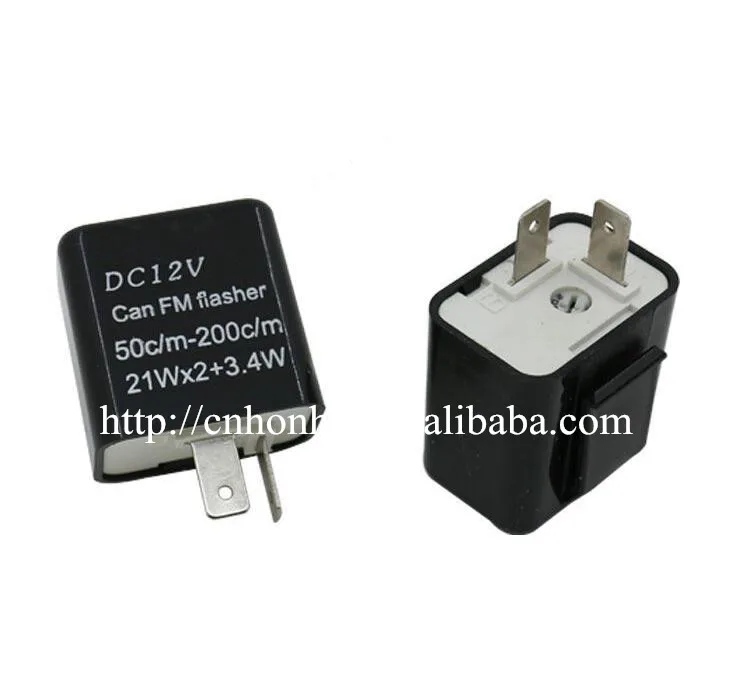 Black Auto car-styling car styling 12V 2 Pin Adjustable Frequency LED Flasher Relay Motorcycle Turn Signal Relays