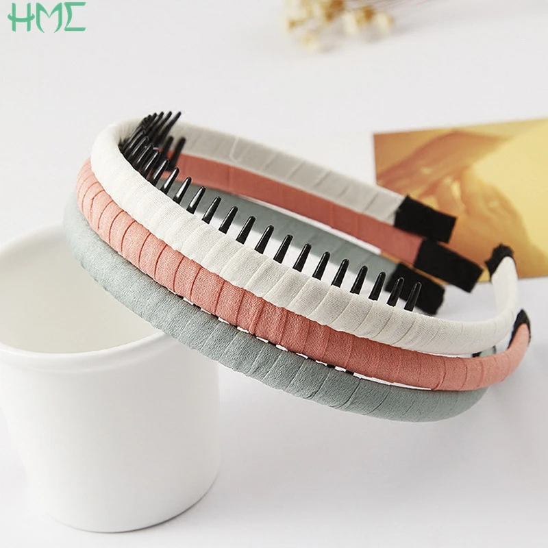 Women Girls Headdress Solid Cloth Headband Wrap Hair Hoop Bezel With Teeth Female Hair Accessories Hairband Headwear Hairband