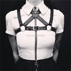 Cool Fashion Sexy Strap Belts Handmade Leather Women harness Shoulder Strap Body Caged Frame Belt