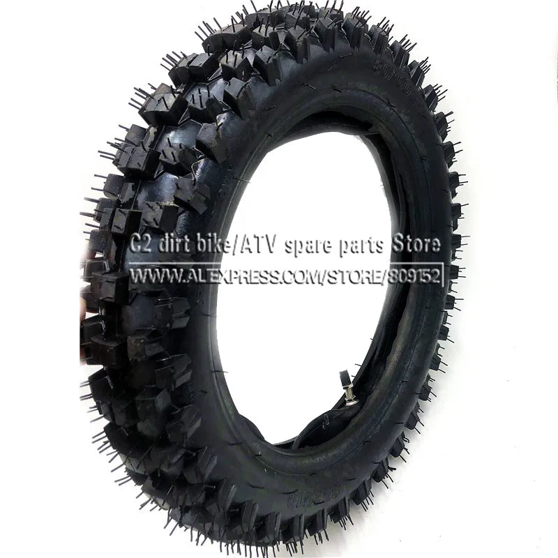 Off Road Tire 80/100-12 with Inner Tube 3.00-12 for Dirt Pit Bike Motocross Off Road Motorcycle 12 inch Rear Wheel