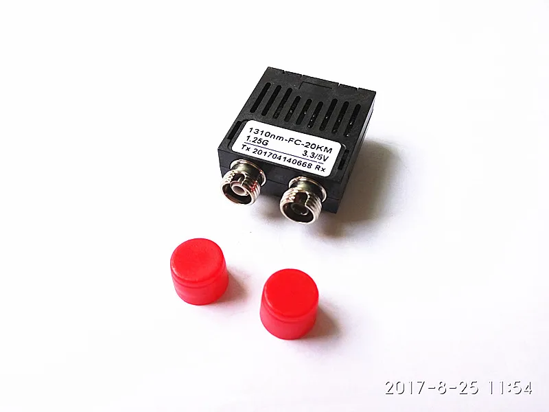 Módulo de transceptor óptico de fibra dupla, módulo de transceptor de 100g com 2 tamanhos, 10, 1000, 1.25 m e 3.3 m, 1310nm fc/5v