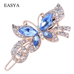 EASYA Mutlicolor Elegant Rhinestone Butterfly Barrettes Hair Clips Amazing Crystal Hair Pins For Women And Girls