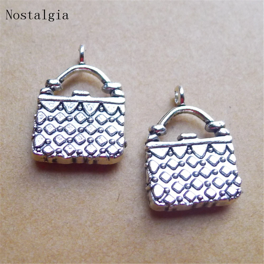 20pcs Charms handbag 18*14mmAntique Silver Plated Pendants Making DIY Handmade Tibetan Silver Charm Jewelry Necklaces Womer gift