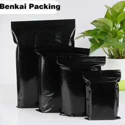 100pcs/Lot New Arrival 12 Wire Black Sealed Bag Self Sealing Plastic Bags Poly Zipper Bags Zipper Lock Storage Bag