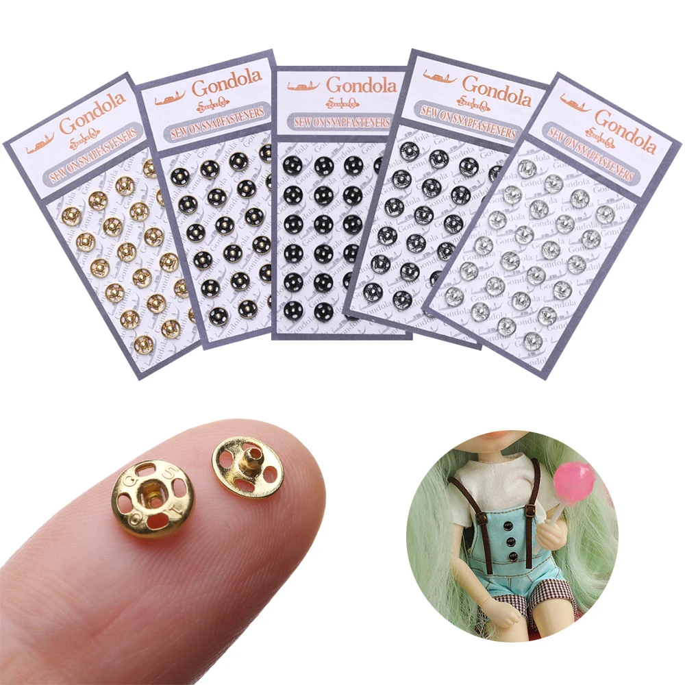 Mini bouton en métal pour vêtements à beurre bricolage, accessoires de couture faits à la main, pression invisible, 1/6 beurre, 10 pièces, 24 pièces