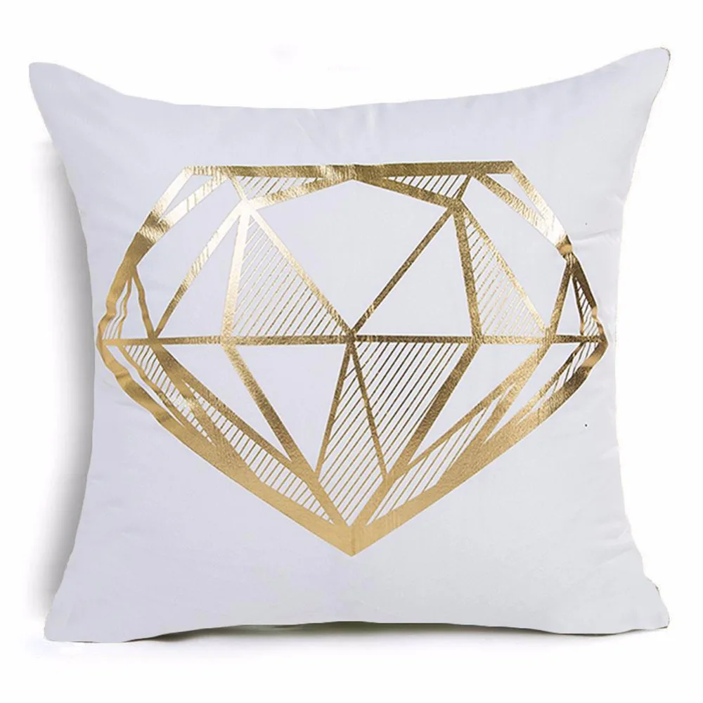 KING&QUEEN Bronzing Cushion Cover LOVE Kiss Cotton Polyester Geometric Printed Lips Home Decorative Pillow Cover Pillowcase