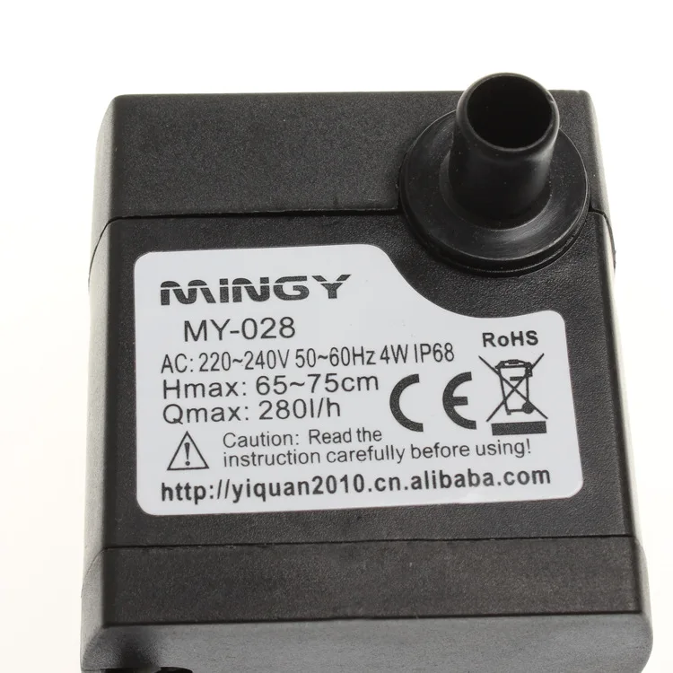 Mini bomba sumergible MY-028, proceso de seguridad, ahorro de energía estática, protección del medio ambiente, 4W, elevación de 0,75 M