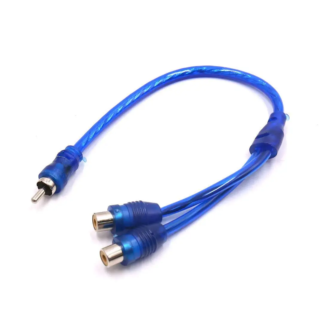 Uxcell-adaptador divisor de Audio para coche, Kit de 2 piezas, azul, hembra a macho, RCA, estéreo Y Cable, a17070300ux0615