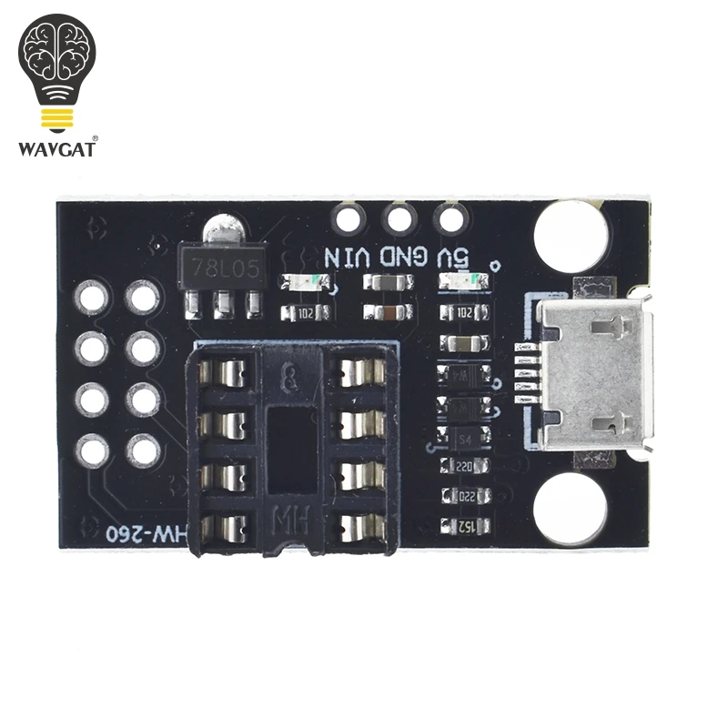 ATtiny13A / ATtiny25 / ATtiny45 / ATtiny85 Pluggable ATTINY Development Programming Bare Board
