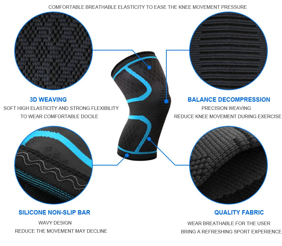 1PCS Fitness Laufen Radfahren Knie Unterstützung Hosenträger Elastische Nylon Sport Kompression Knie Pad Hülse für Basketball Volleyball – Detail 5