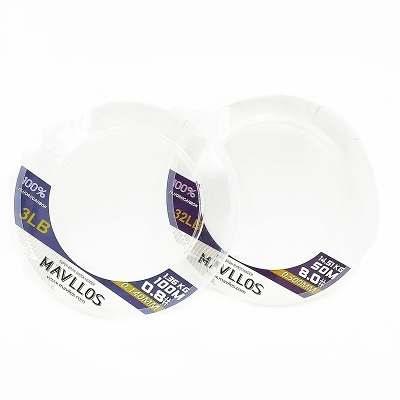 Mavllos 100% Fluorocarbono Línea de Pesca de La Carpa 50 M 100 M Super Strong Línea de Monofilamento de Fibra De Carbono Agua Salada Pesca Con Mosca