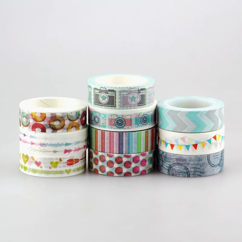 20pcs/ Lot from 596 Patterns Choice Japanese Washi Tape Deco DIY Adhesive Masking Tape for Scrapbooking, 15mm*10m for Gift