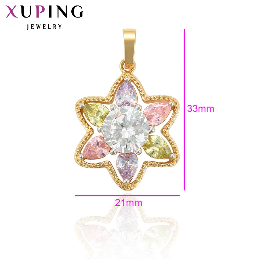 Xuping Jewelry Fashion Elegant Charming New Hexagonal Star Slide Pendant for Women Valentine\'s Day Gifts 34010