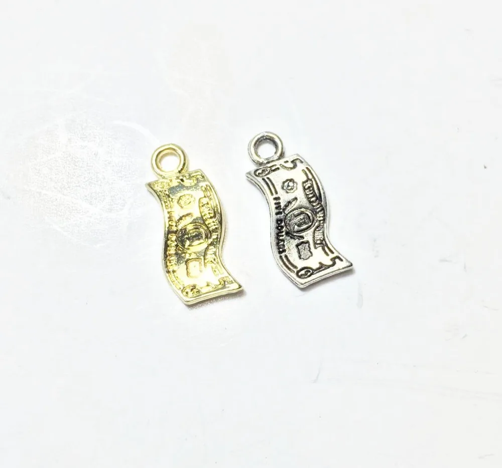 Eruifa-20 Uds. De 8x15mm de monedas diminutas, dijes de aleación de Zinc, collar al por mayor, pendiente, pulsera, joyería artesanal hecha a mano, 2 colores