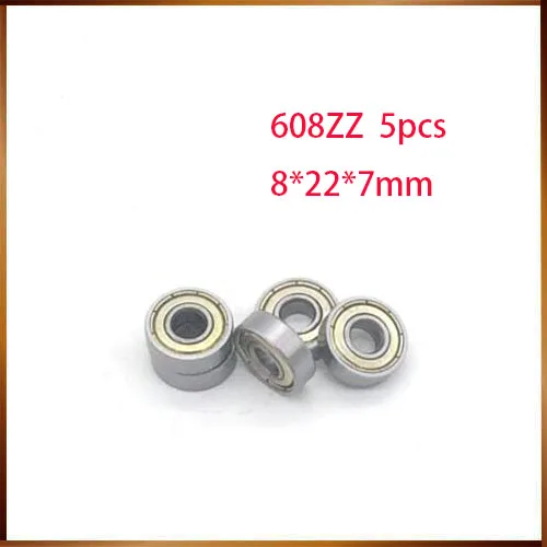 

608z free shipping 5pcs 608ZZ Bearing 8x22x7 mm ( 5PCS ) ABEC-5 Skate Stroller Miniature 608 Z Ball Bearings 608Z 608 2Z Bearing