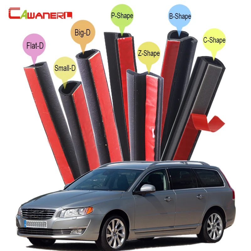 Cawanerl Car Sealing Strip Kit Weatherstrip For Volvo V40 V50 V60 V70 Auto Rubber Seal Edging Trim Sound Insulation Waterproof