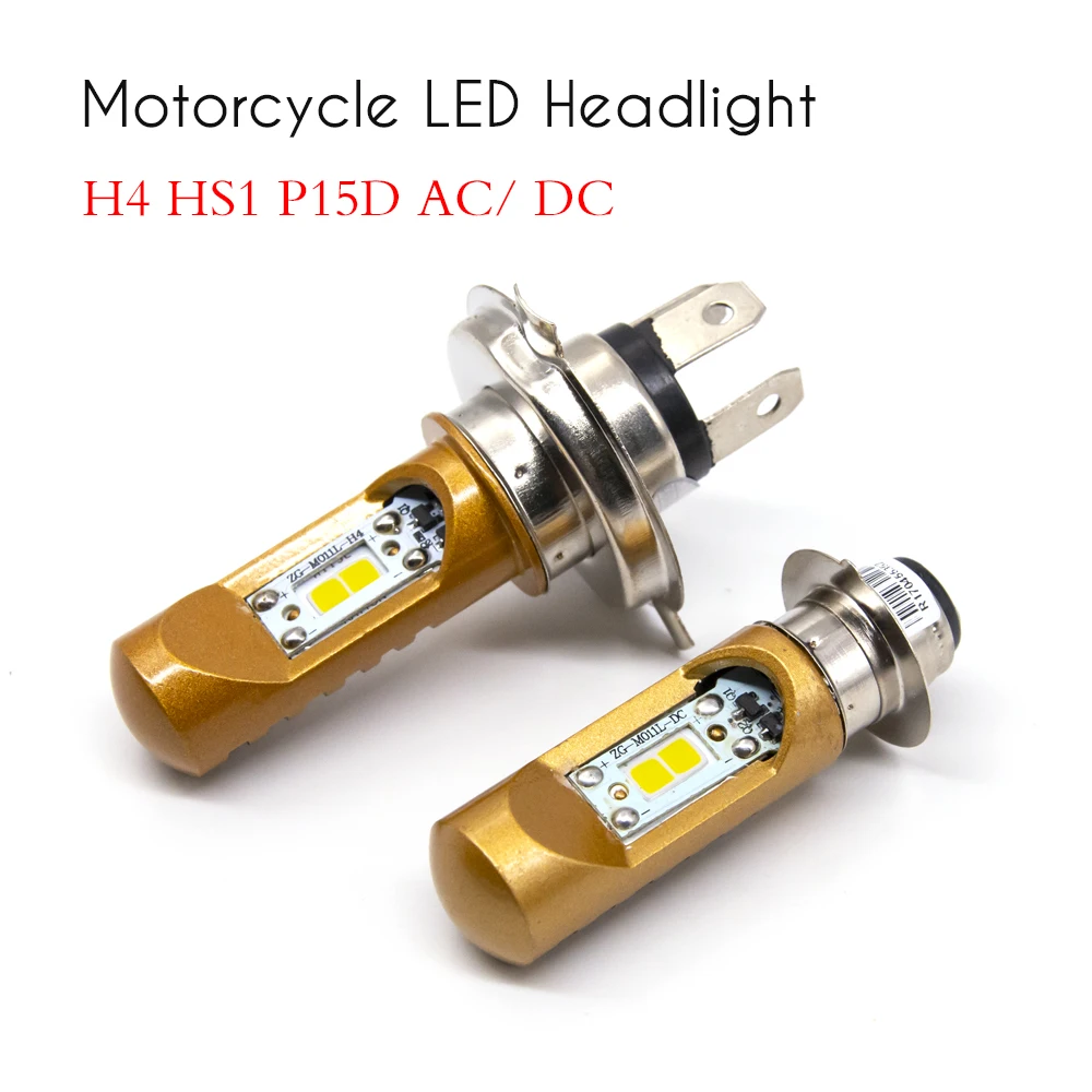 1pc H4 H6M P15D Led Motorcycle Headlight Bulb Canbus Fog Light Hi Lo Lamp Scooter Accessories Moto DRL P43T